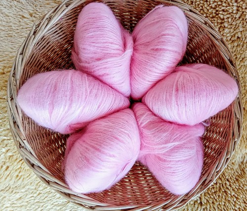 150g mohairwolle rosa 6x25g - mohairwolle,