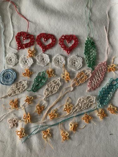 Tatting lace embellishments - tatting,