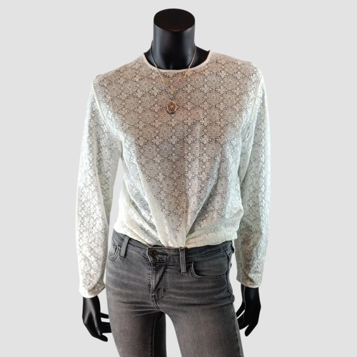 Vintage 90s lace - blouse, sheer