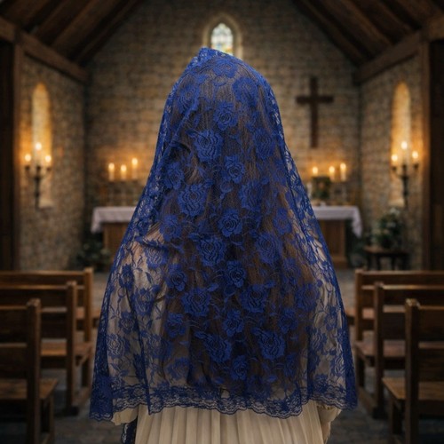 Navy blue large - large, lace