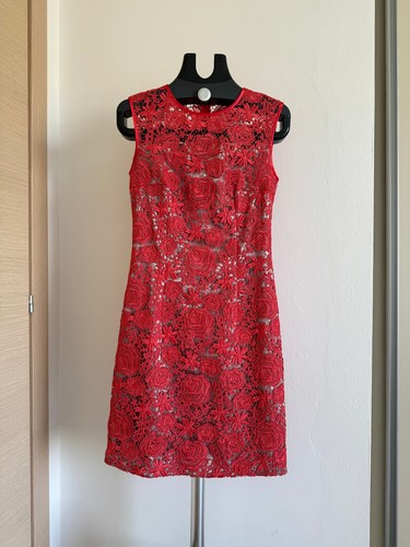 Damen cocktailkleid spitze rot - damen,